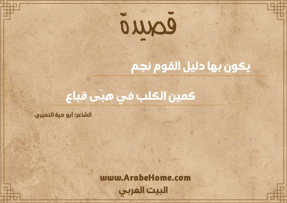 يكون بها دليل القوم نجم