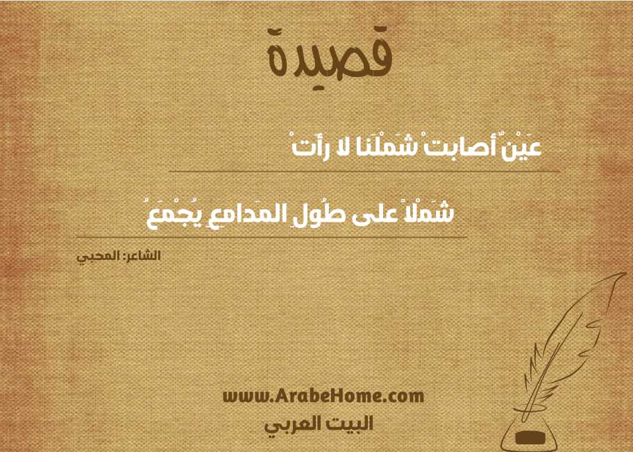 عَيْنٌ أصابتْ شَمْلَنا لا رأَتْ