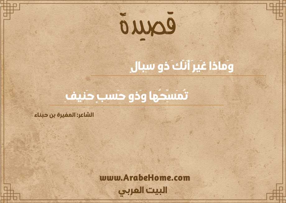 وَماذا غَيرَ أَنَّكَ ذو سِبالٍ