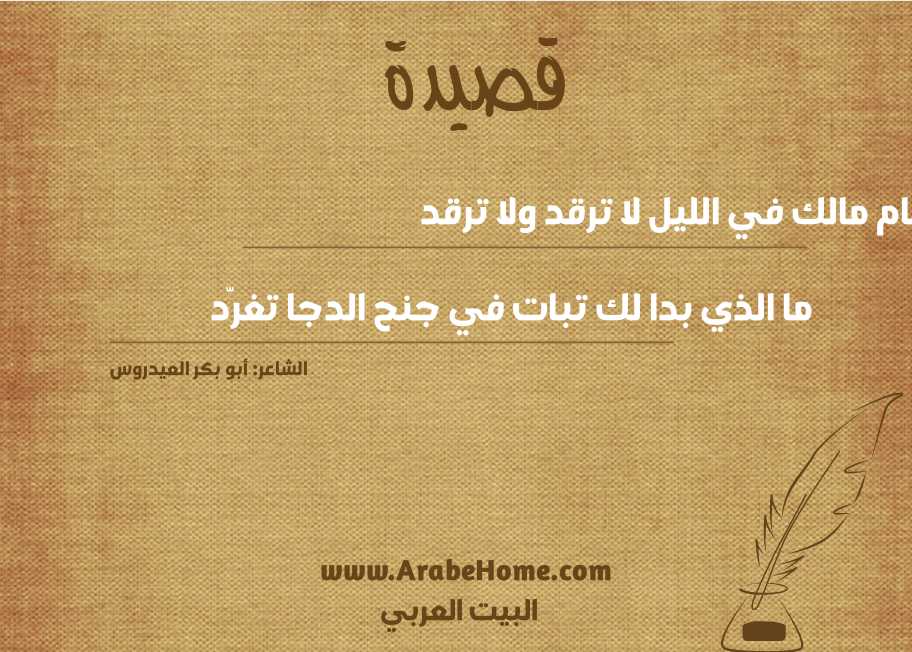 يا حمام مالك في الليل لا ترقد ولا ترقد