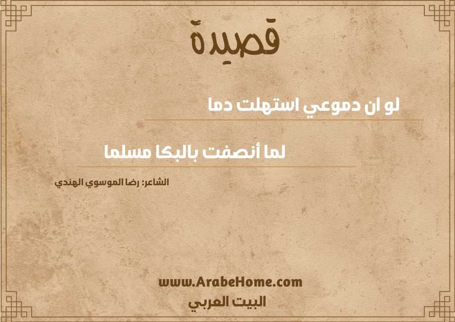 لو ان دموعي استهلت دما