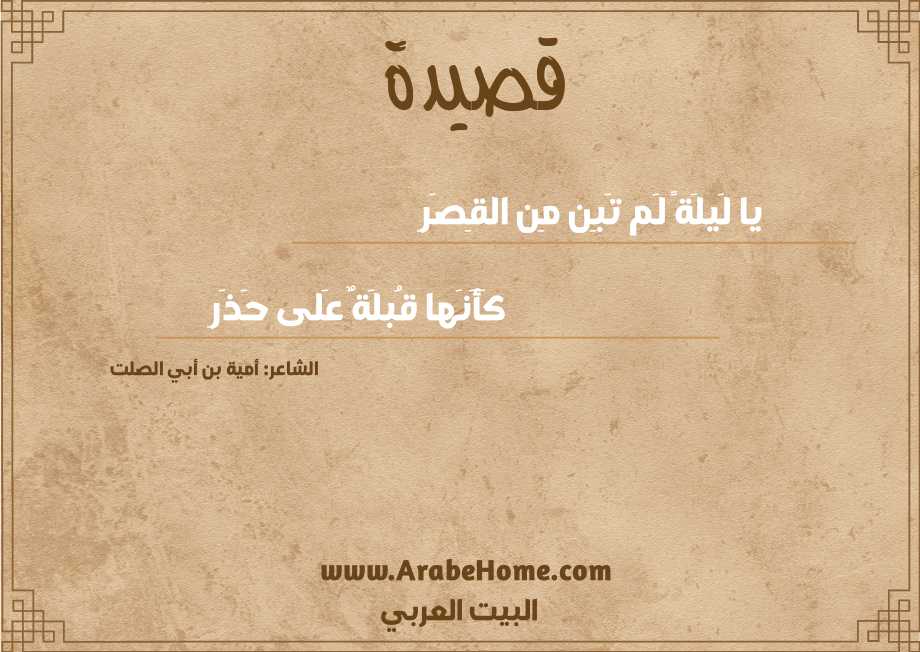 يا لَيلَةً لَم تَبِن مِن القِصَرِ