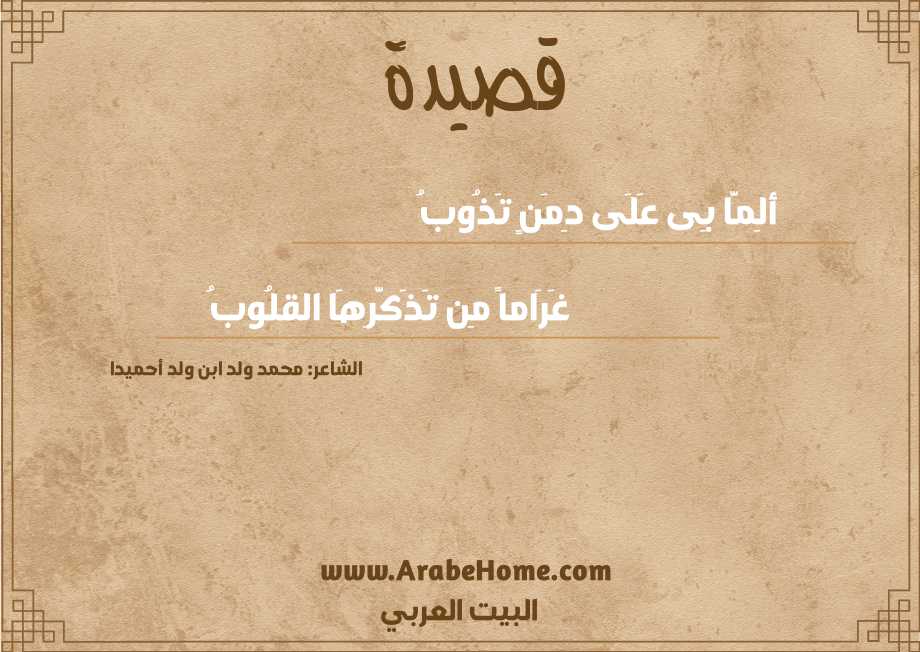 ألِمَّا بِى عَلَى دِمَنٍ تَذُوبُ