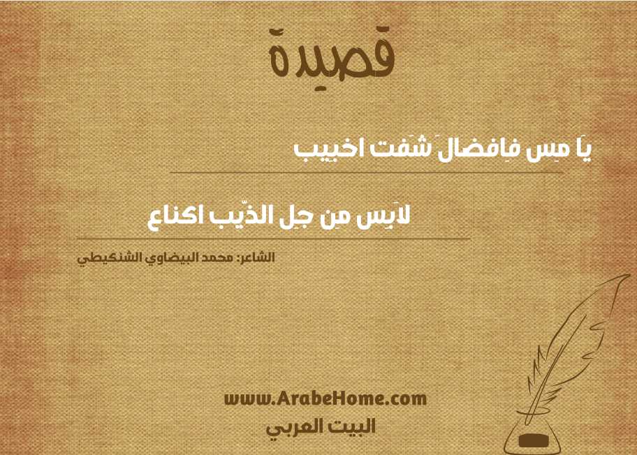 يَا مِس فِافضالَ شَفت اخبِيب