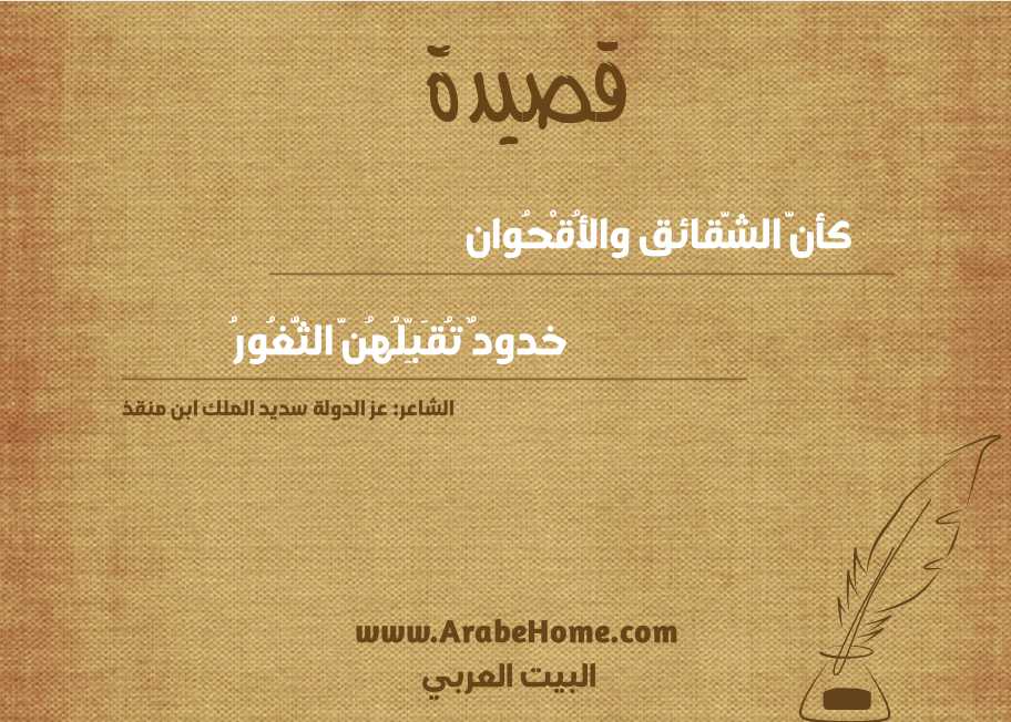 كأنَّ الشَّقائق والأُقْحُوان   