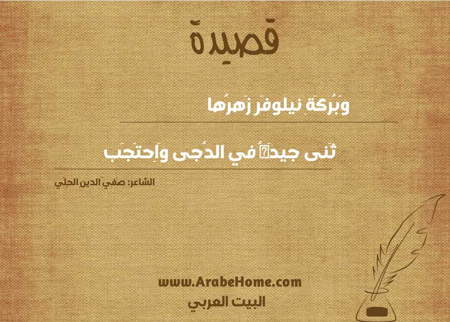 وَبُركَةِ نيلوفَرٍ زَهرُها