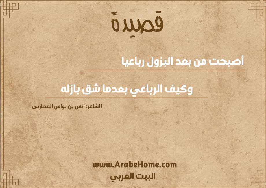 أصبحت من بعد البزول رباعيا