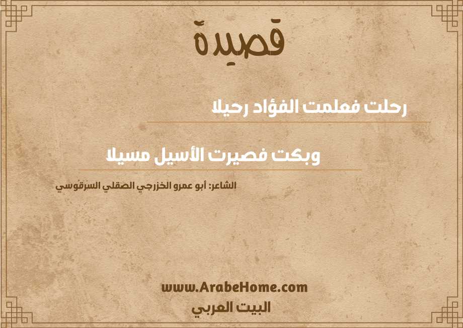 رحلت فعلمت الفؤاد رحيلا 