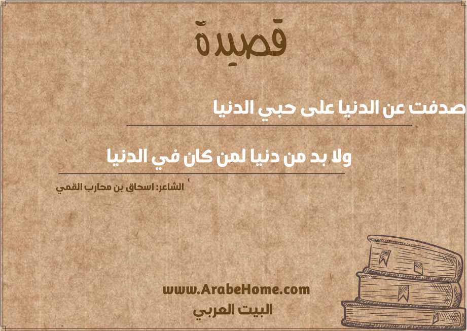 صدفت عن الدنيا على حبي الدنيا 
