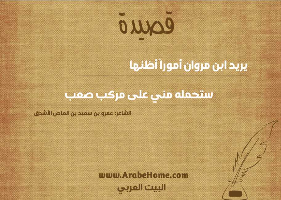 يريد ابن مروان أموراً أظنها  