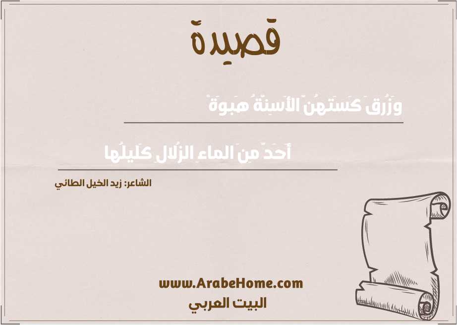 وَزُرقَ كَسَتهُنَّ الأَسِنَّةُ هَبوَةً
