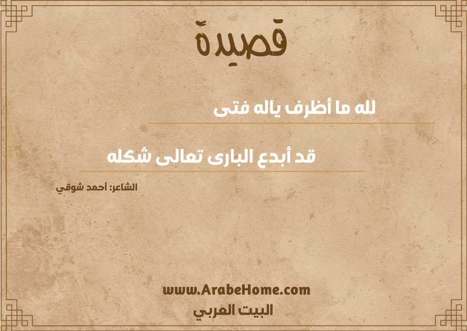 لله ما أظرف ياله فتى