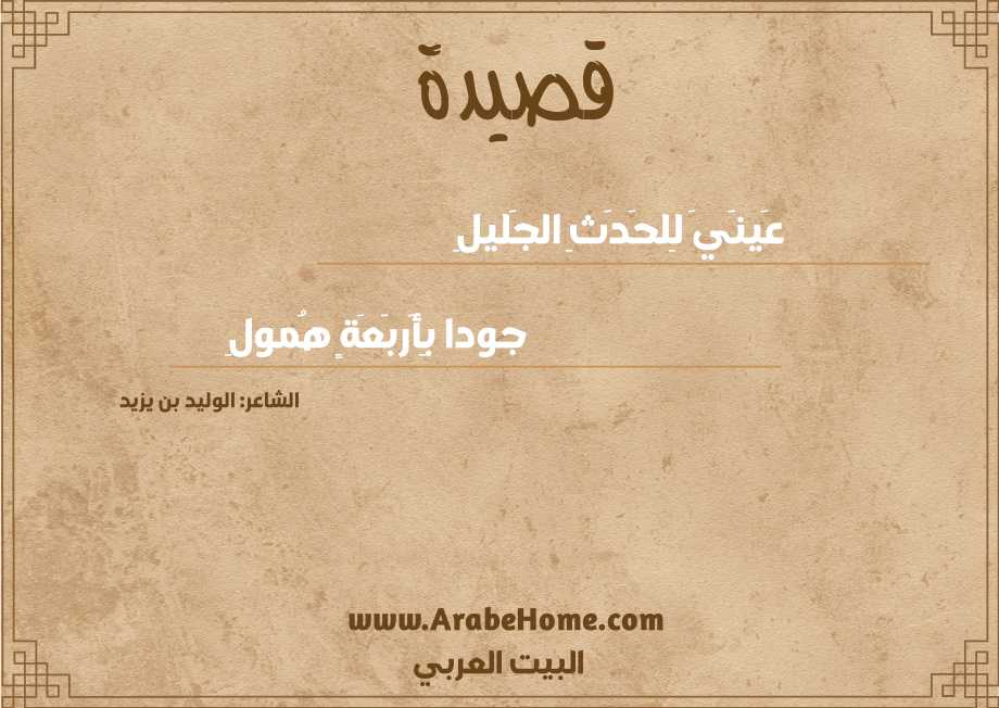 عَينَيَ لِلحَدَثِ الجَليلِ
