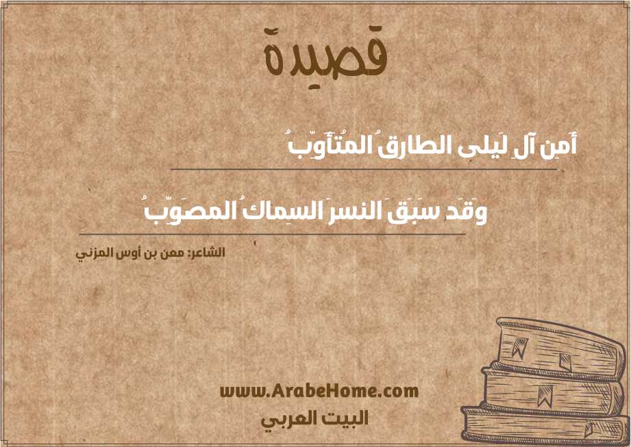 أَمِن آلِ لَيلى الطارِقُ المُتَأَوِّبُ