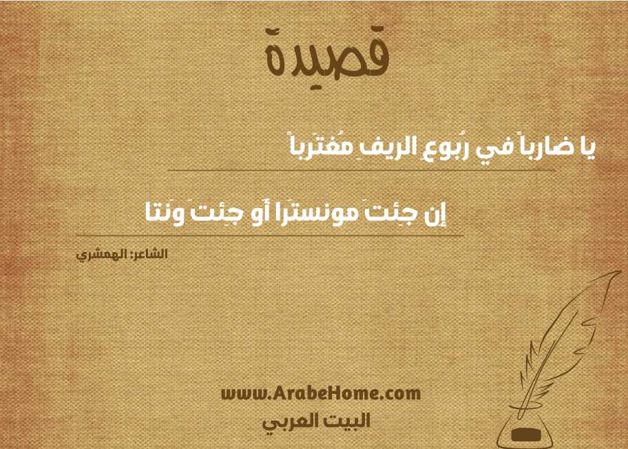 يا ضارِباً في رُبوعِ الريفِ مُغتَرِباً