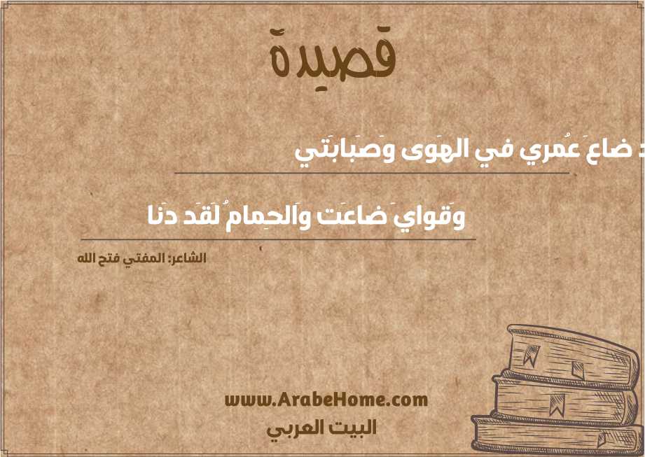 قَد ضاعَ عُمري في الهَوى وَصَبابَتي