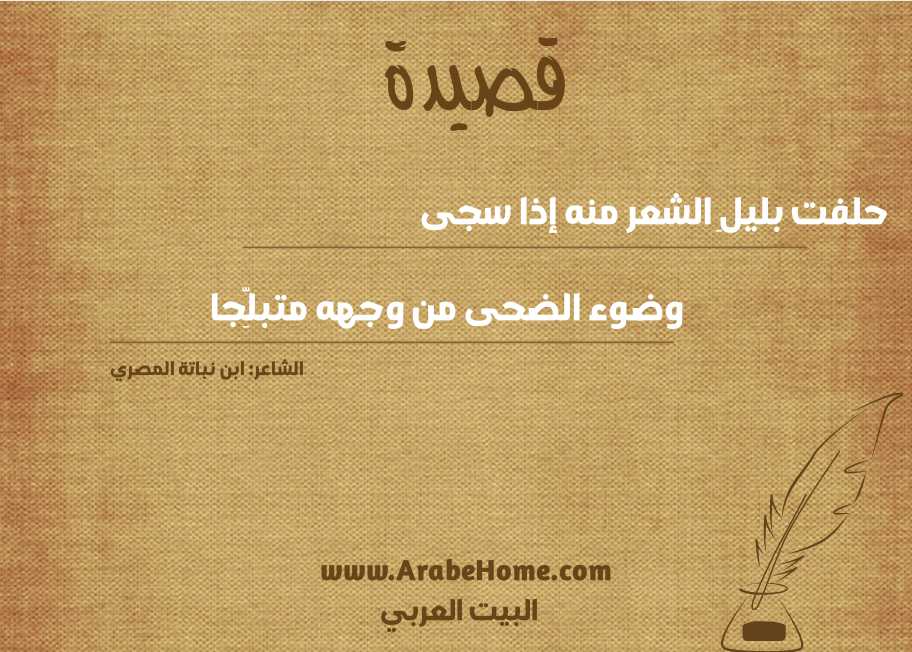 حلفت بليلِ الشعر منه إذا سجى