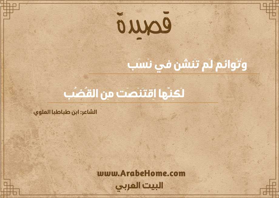 وَتَوائم لَم تَنشن في نَسَب