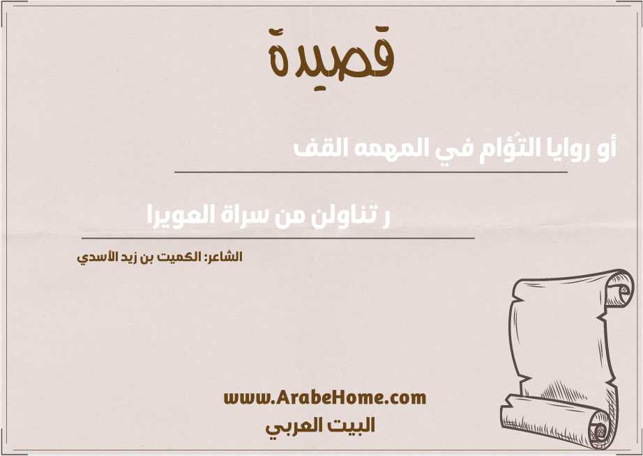 أو روايا التُؤام في المهمه القف
