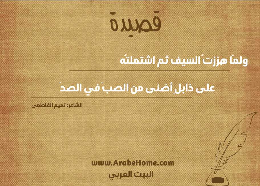 ولمَّا هززتُ السيف ثم اشتملتُه