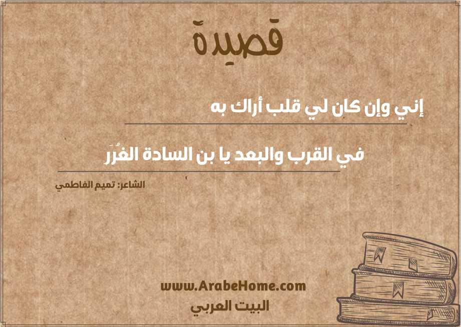 إني وإن كان لي قلب أراك به