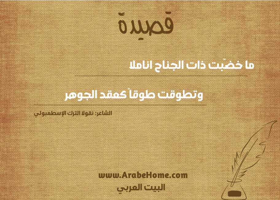 قصيدة ما خضّبت ذات الجناح اناملا