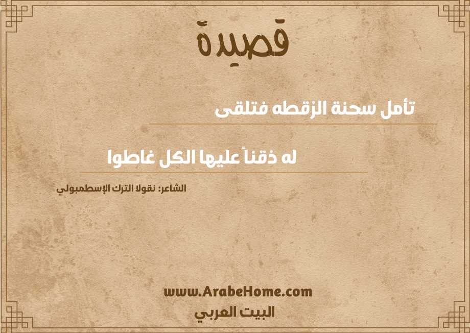 قصيدة تأمل سحنة الزقطه فتلقى