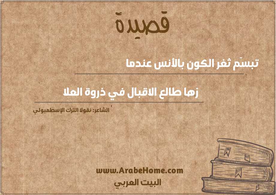 تبسّم ثغر الكون بالأنس عندما