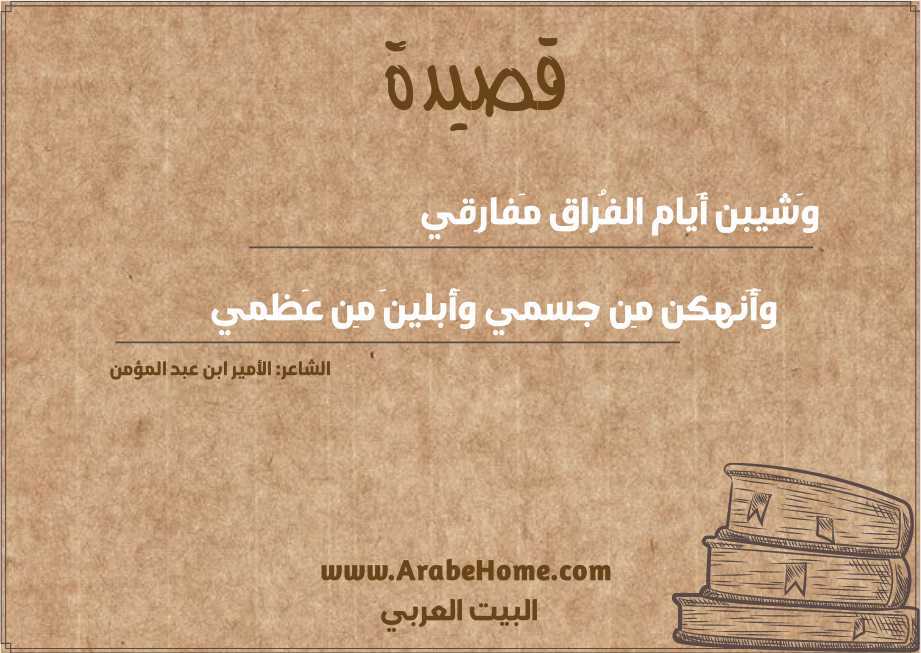 وَشيبن أَيام الفُراق مَفارِقي