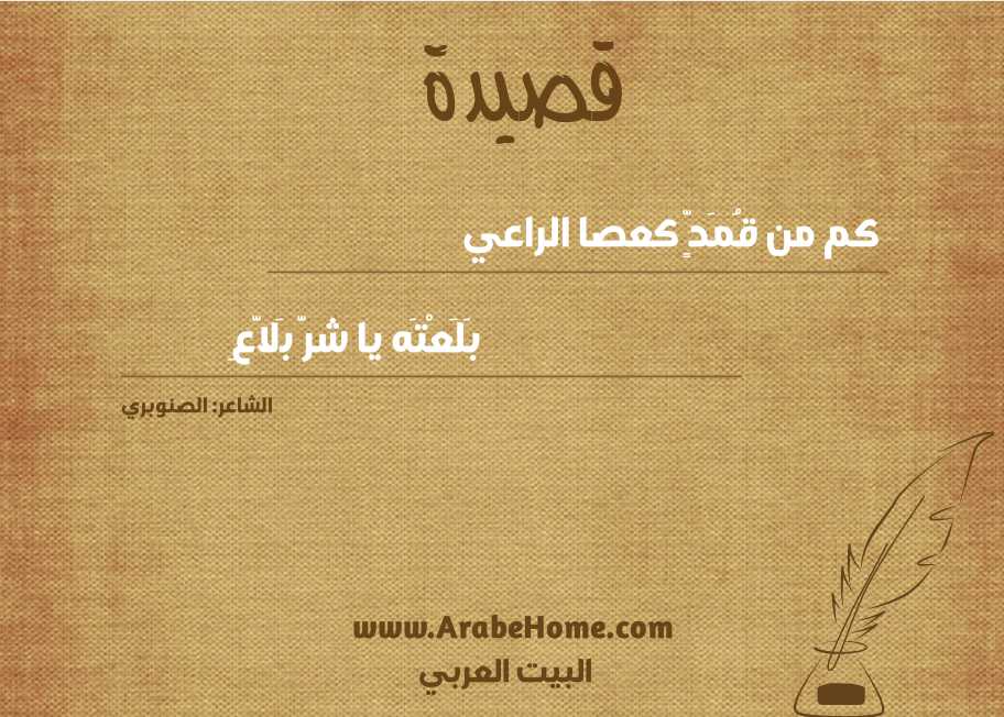 كم من قُمَدٍّ كعصا الراعي