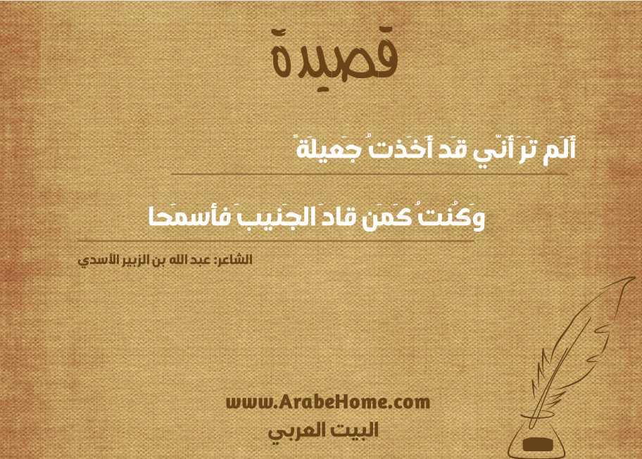 أَلَم تَرَ أَنّي قَد أَخَذتُ جَعيلَةً