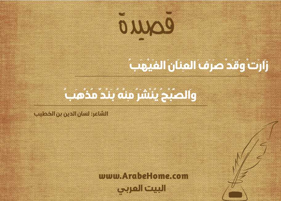 زَارَتْ وَقَدْ صَرَفَ العِنَانَ الغَيْهَبُ