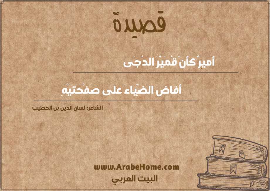 أميرٌ كأنّ قُمَيْرَ الدُجَى